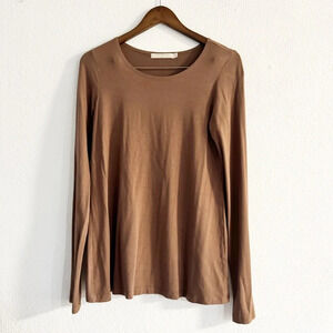 Testimony Round Neck Top Brown Staple Basic Minimal Everyday Layering Medium